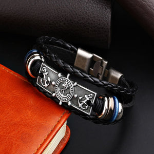 Leather Anchor Bracelet For Men Guys Women  Ccnc006 Bt0138