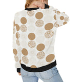 Gold Texture mushroom pattern Women's Crew Neck Sweatshirt