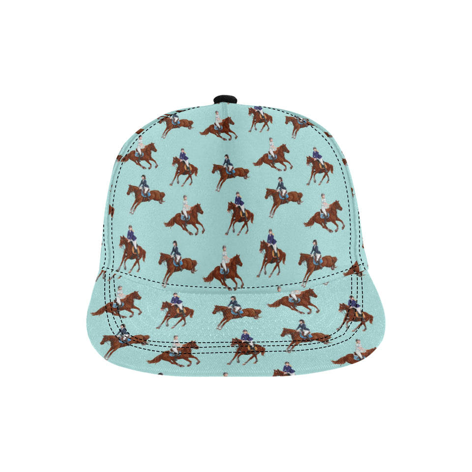 Horses running horses rider pattern All Over Print Snapback Cap