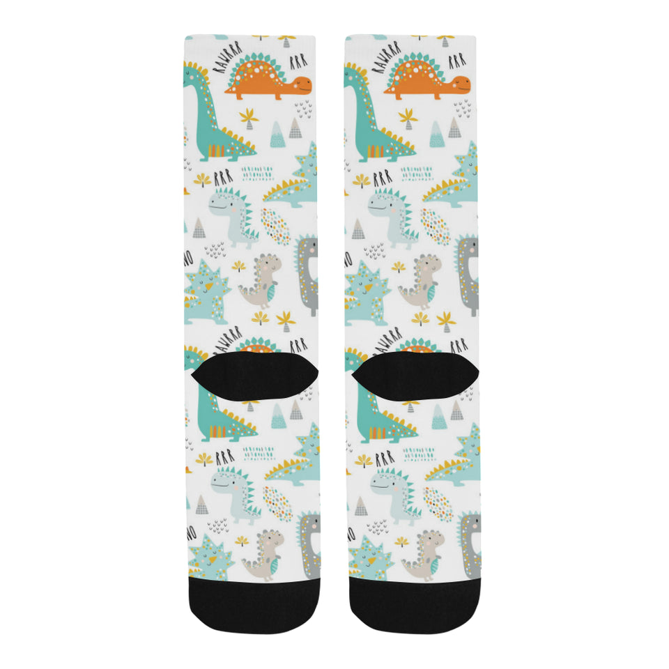 Cute funny kids dinosaurs pattern Crew Socks