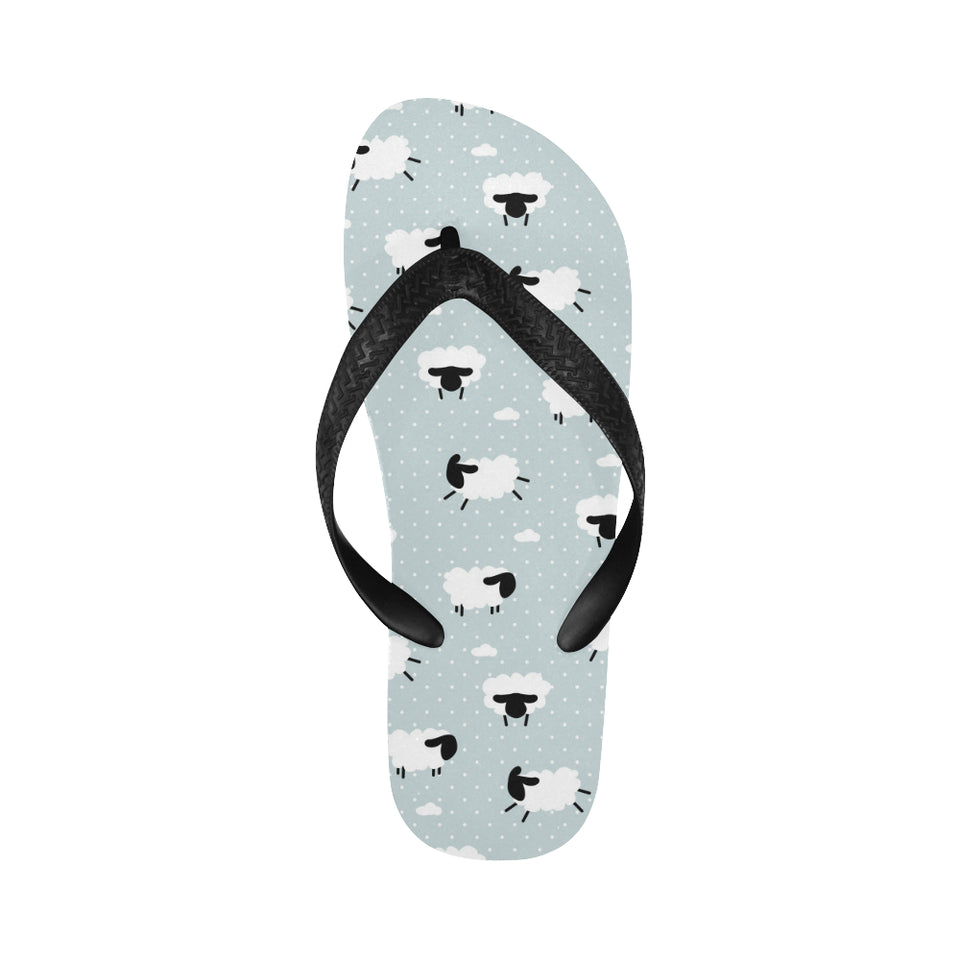 Sheep polka dot cloud pattern Unisex Flip Flops
