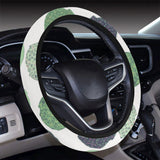 Chameleon lizard succulent plant pattern Car Steering Wheel Cover