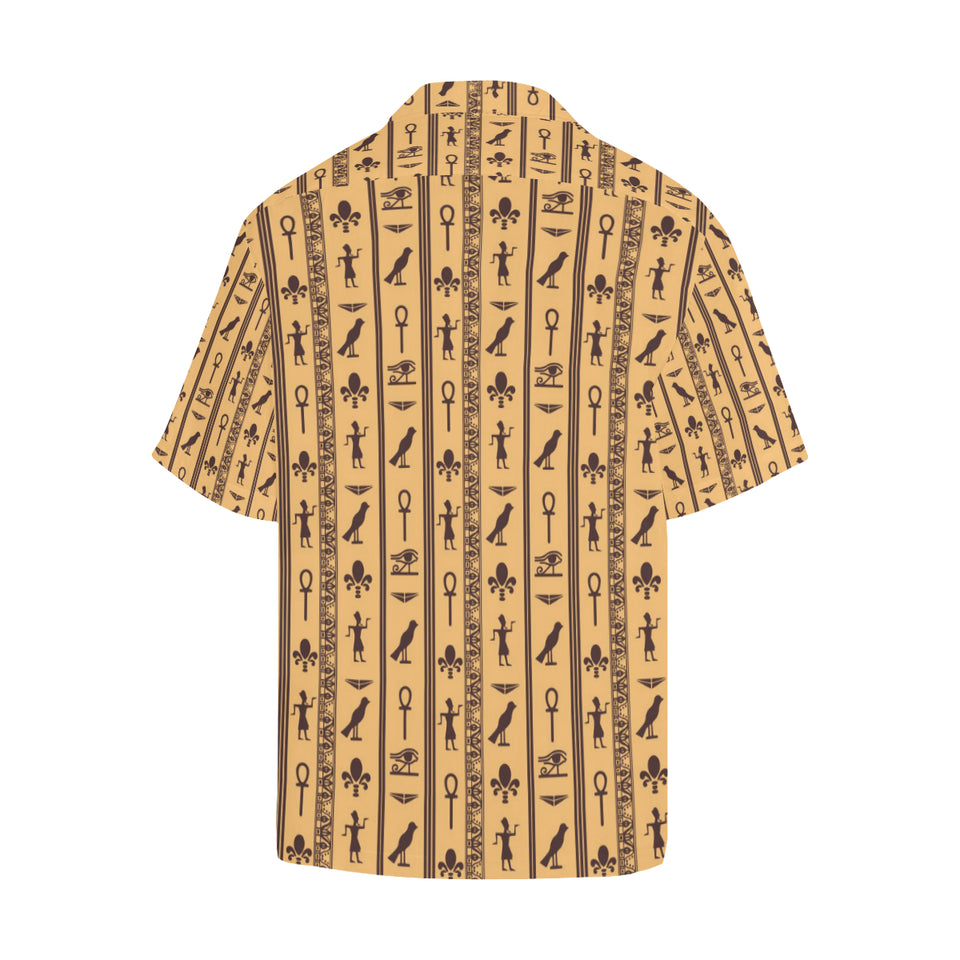 Egypt Hieroglyphics Pattern Print Design 02 Men's All Over Print Hawaiian Shirt (Model T58)