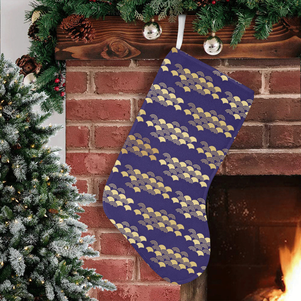 Beautiful japanese fan pattern Christmas Stocking