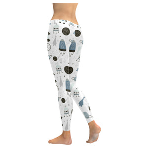 Hand drawn space elements space rocket star planet Women's Legging Fulfilled In US