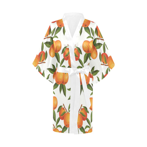 Oranges pattern background Women's Short Kimono Robe