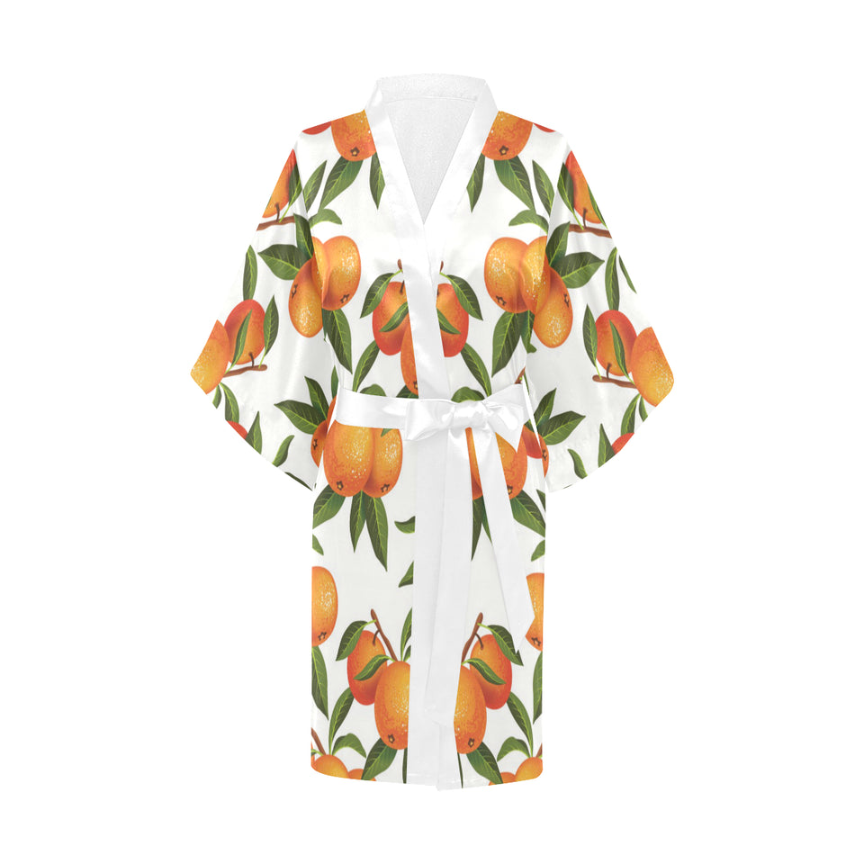 Oranges pattern background Women's Short Kimono Robe