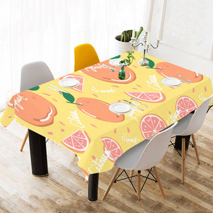 Grapefruit yellow background Tablecloth