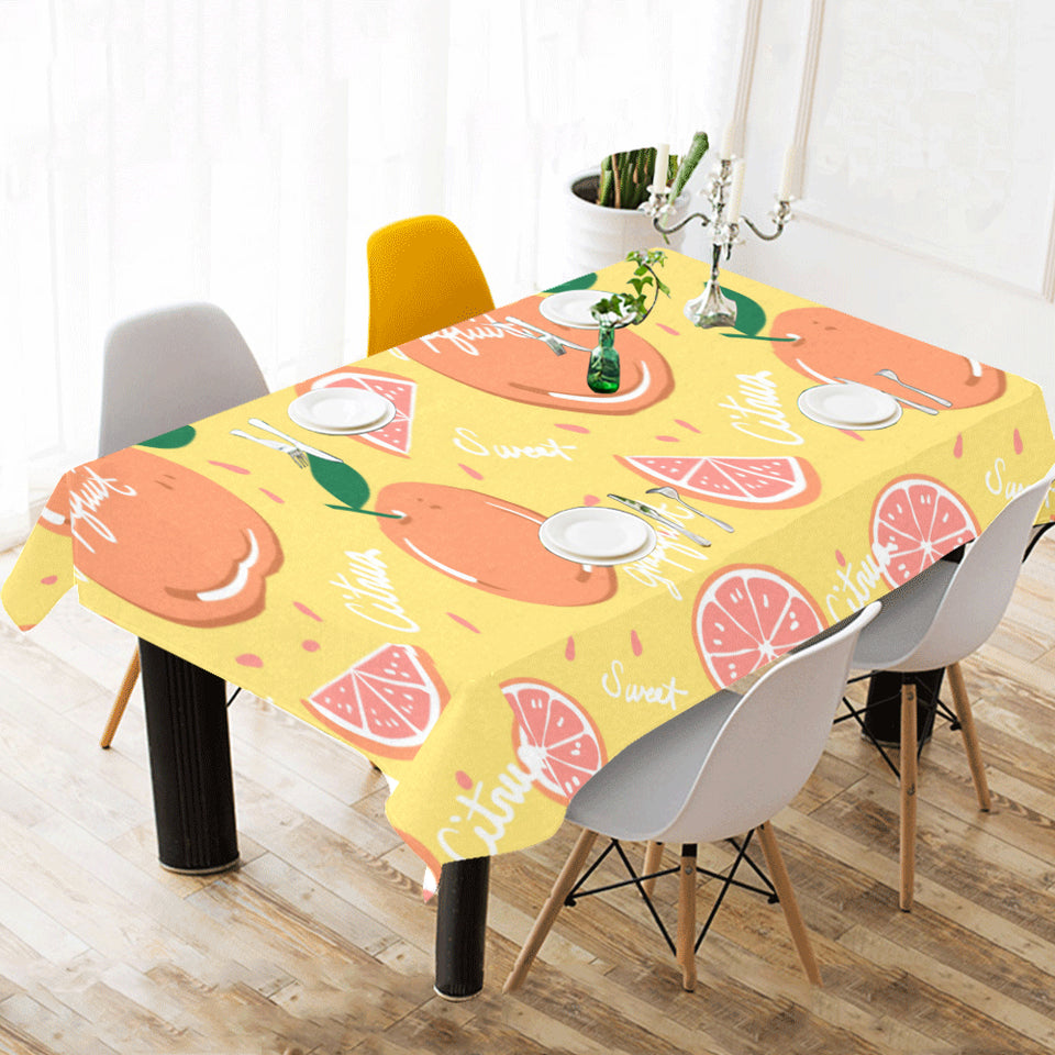 Grapefruit yellow background Tablecloth