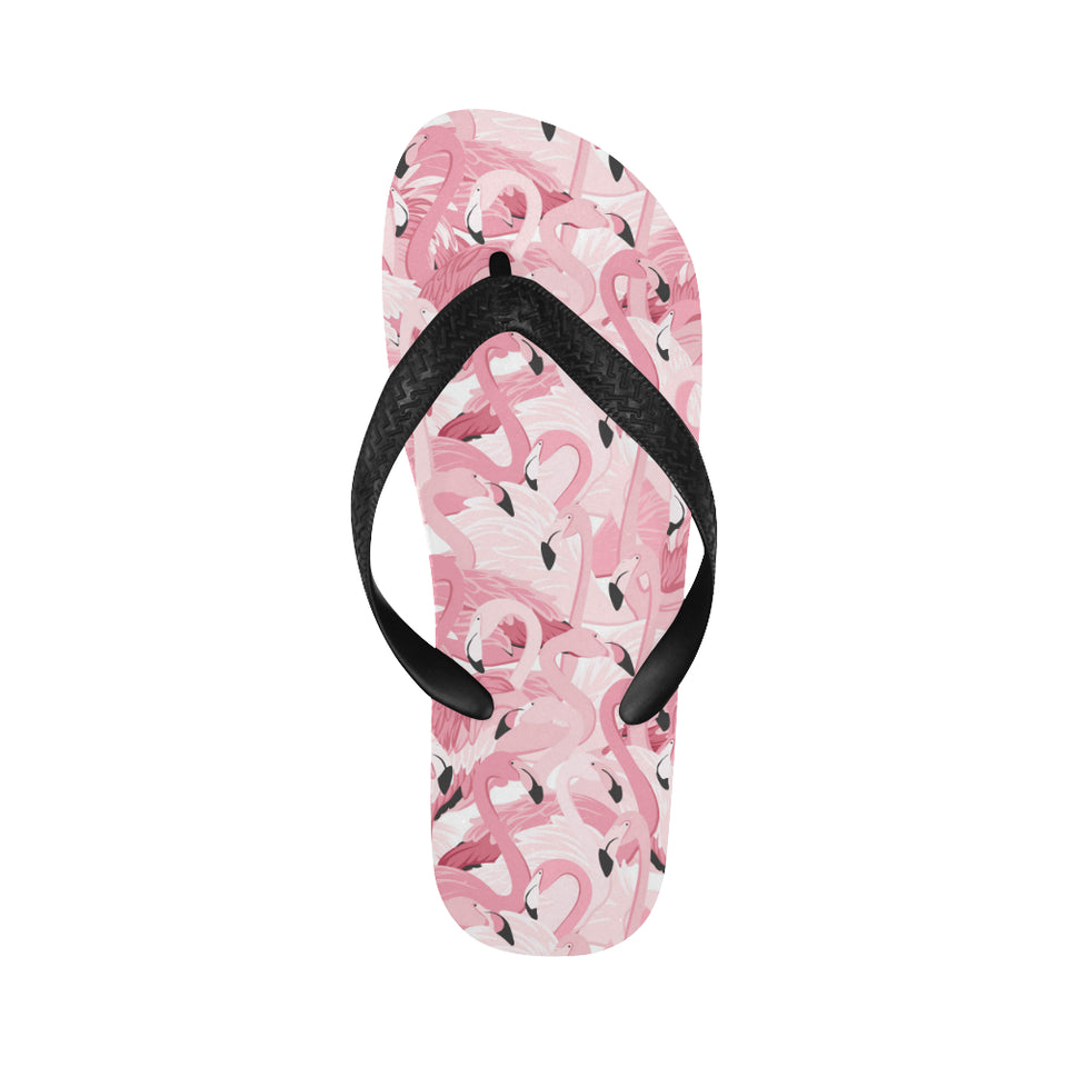 Pink flamingos pattern background Unisex Flip Flops