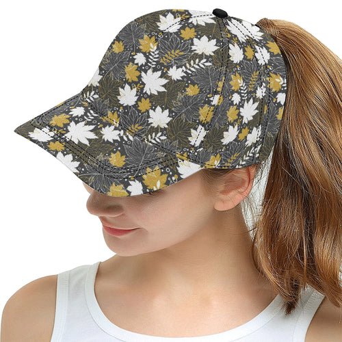 Beautiful gold autumn maple leaf pattern All Over Print Snapback Cap