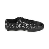 Saxophone music notes treble clef black white them Men's Low Top Canvas Shoes Black