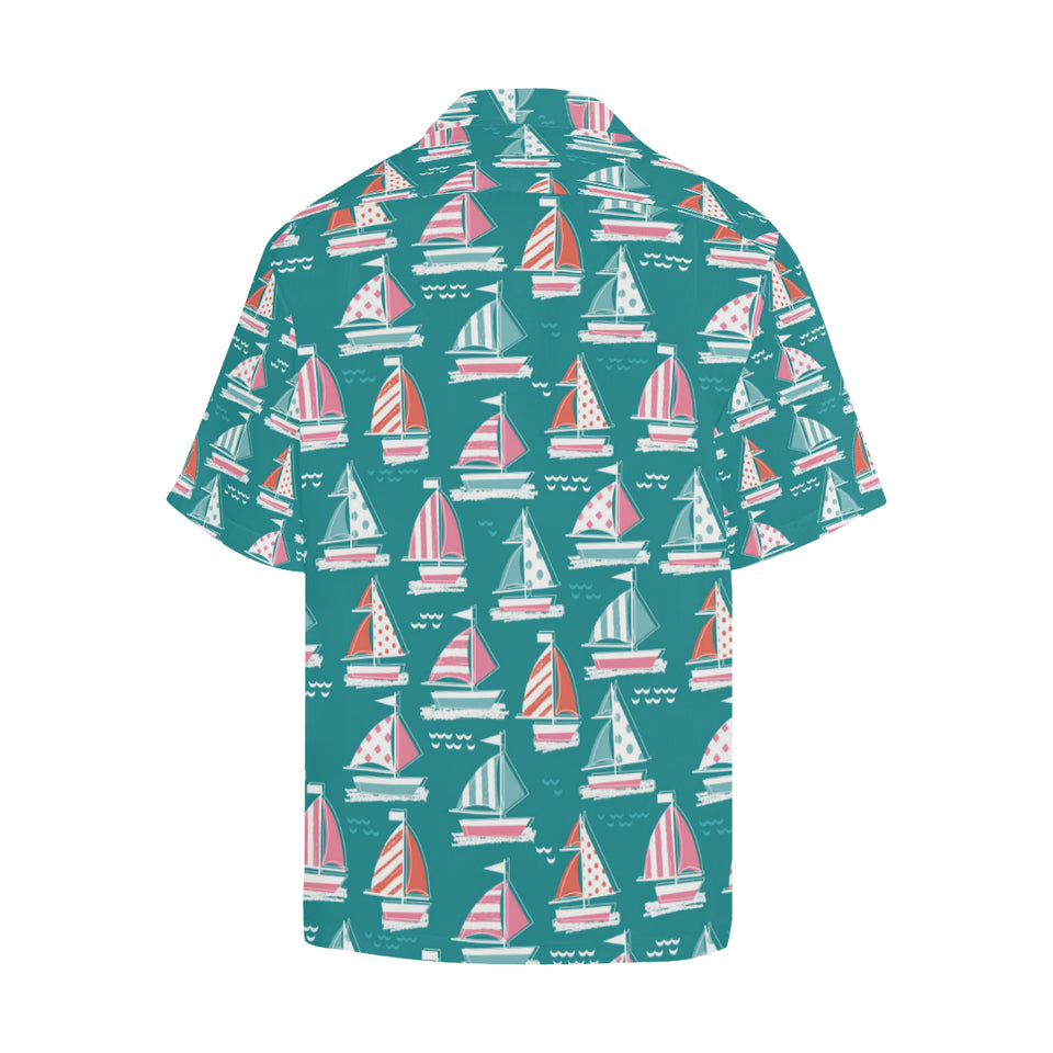 Cute sailboat pattern Men's All Over Print Hawaiian Shirt