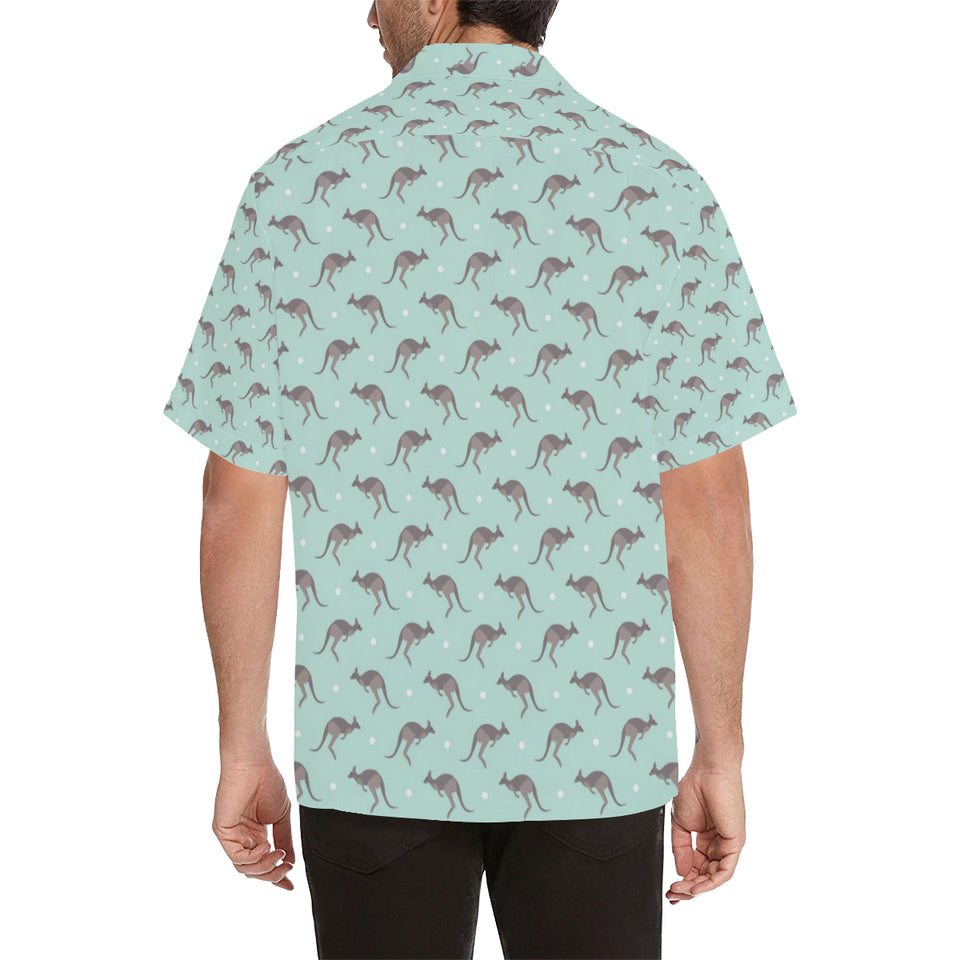 Kangaroo pattern background Men's All Over Print Hawaiian Shirt