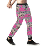 Chameleon lizard pattern pink background Unisex Casual Sweatpants