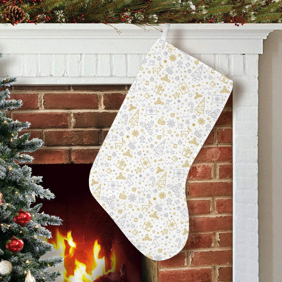 Christmas tree Christmas element Silver gold patte Christmas Stocking