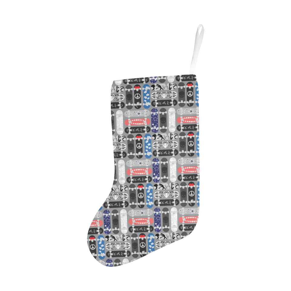 Skate Board Pattern Print Design 04 Christmas Stocking