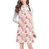 Lips Pattern Print Design 04 All Over Print Adjustable Apron