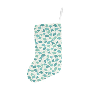 Green ginkgo leaves pattern Christmas Stocking