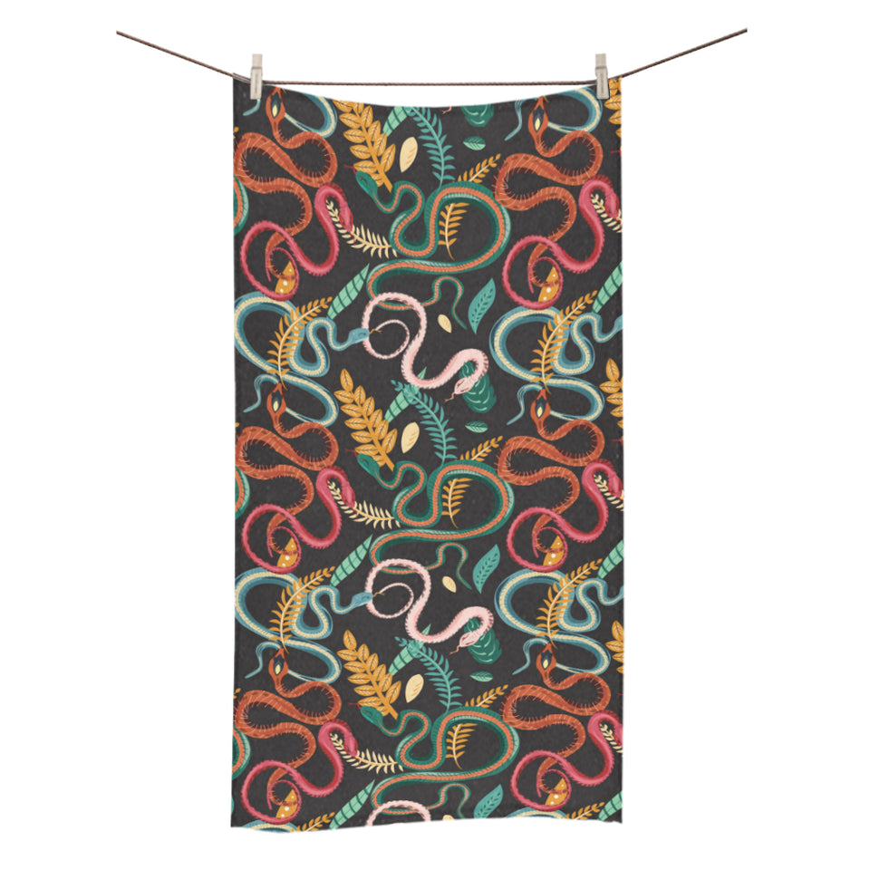 Colorful snake plant pattern Bath Towel
