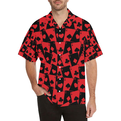 Casino Cards Suits Pattern Print Design 02 Men's All Over Print Hawaiian Shirt (Model T58)