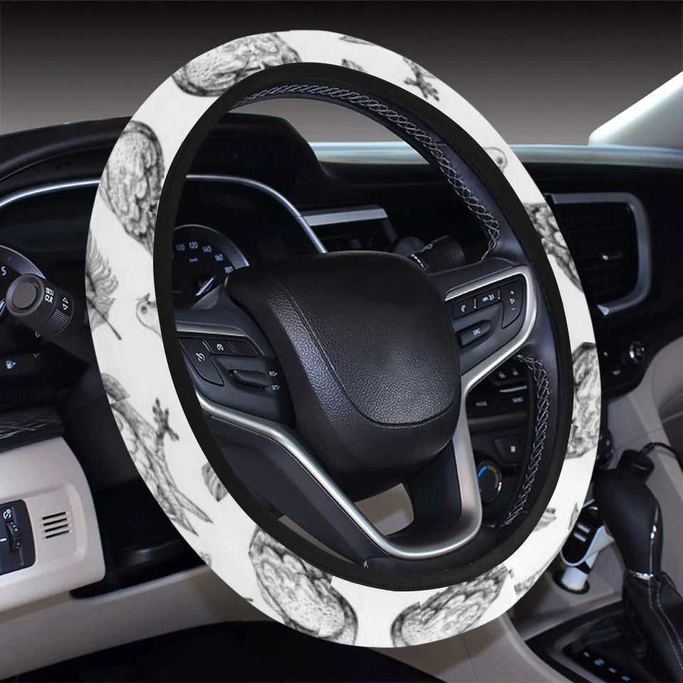 Pigeon Pattern Print Design 05 Car Steering Wheel Cover
