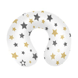 hand drawn gold black star pattern U-Shaped Travel Neck Pillow