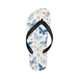 blue butterfly pattern Unisex Flip Flops