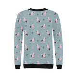 poodle dog pattern Women's Crew Neck Sweatshirt