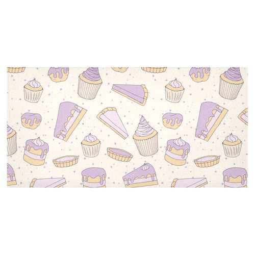 Cakes pies tarts muffins and eclairs purple bluebe Tablecloth
