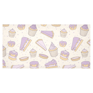 Cakes pies tarts muffins and eclairs purple bluebe Tablecloth