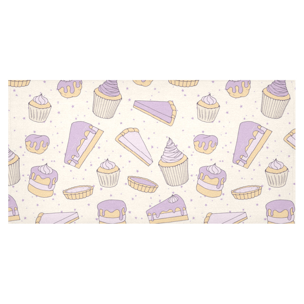 Cakes pies tarts muffins and eclairs purple bluebe Tablecloth