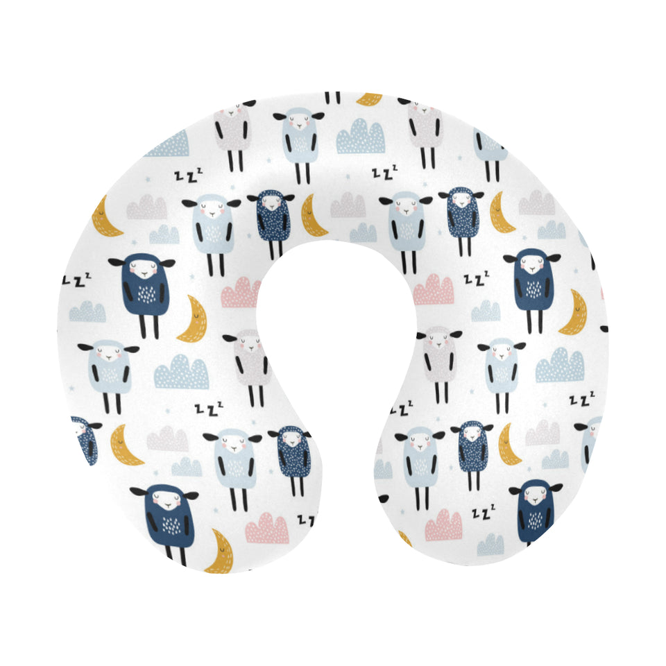 Cute sleeping sheep moon cloud pattern U-Shaped Travel Neck Pillow