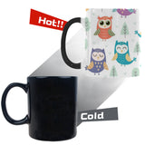 Cute owl pattern Morphing Mug Heat Changing Mug