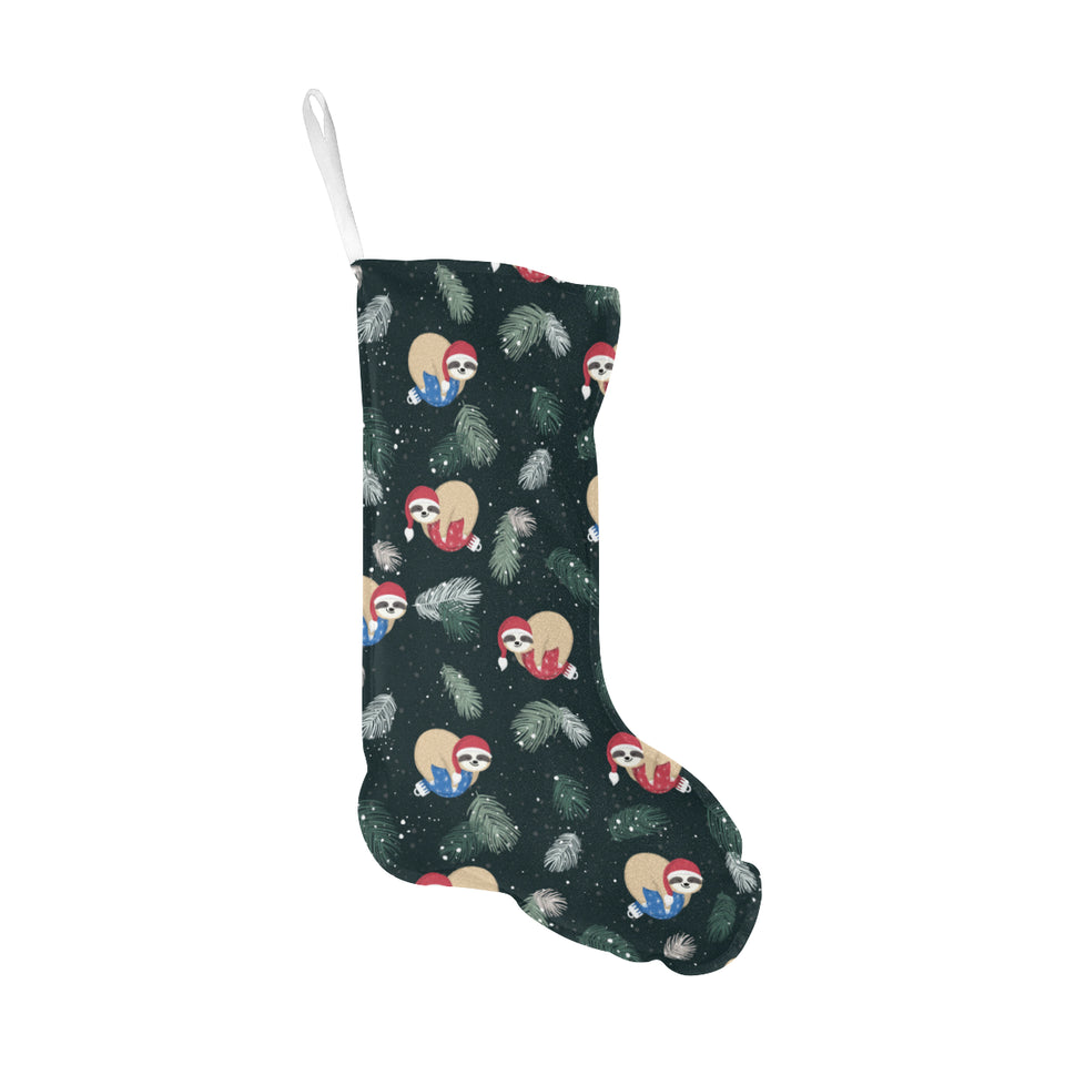 Cute sloths sleeping christmas ball santa hat patt Christmas Stocking