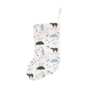 Polar bears star poka dot pattern Christmas Stocking