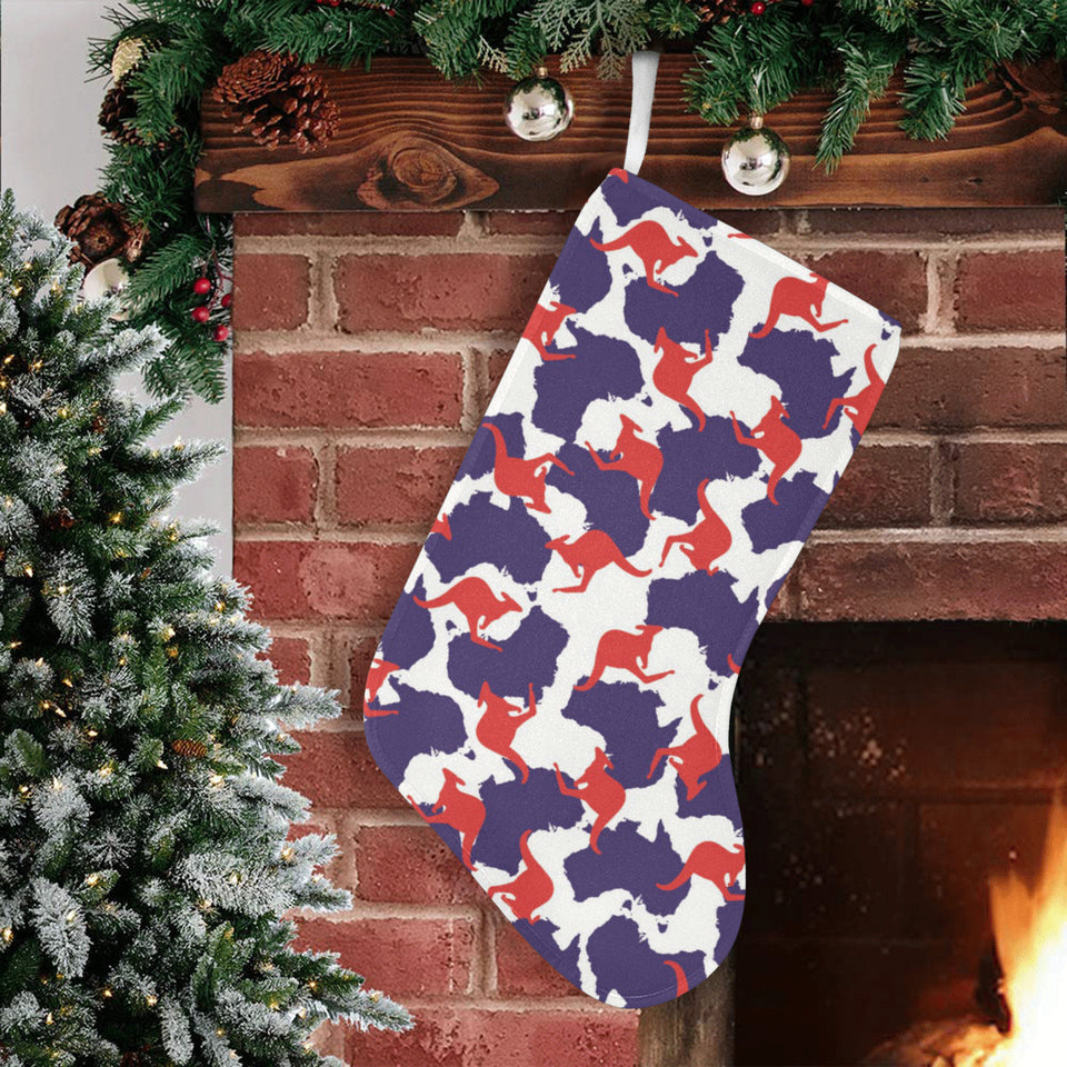 Kangaroo Australian pattern Christmas Stocking