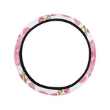 pink purple orchid pattern background Car Steering Wheel Cover