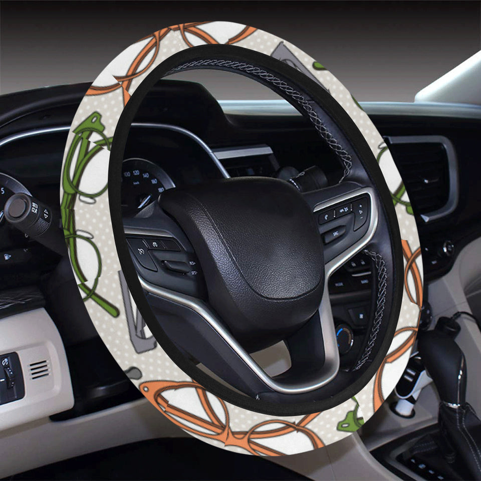 Sun Glasses Pattern Print Design 01 Car Steering Wheel Cover