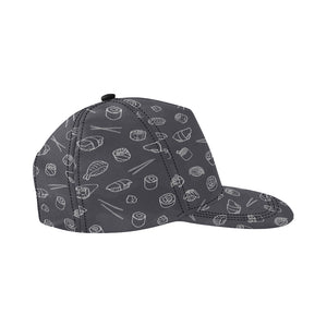 sushi pattern black background All Over Print Snapback Cap