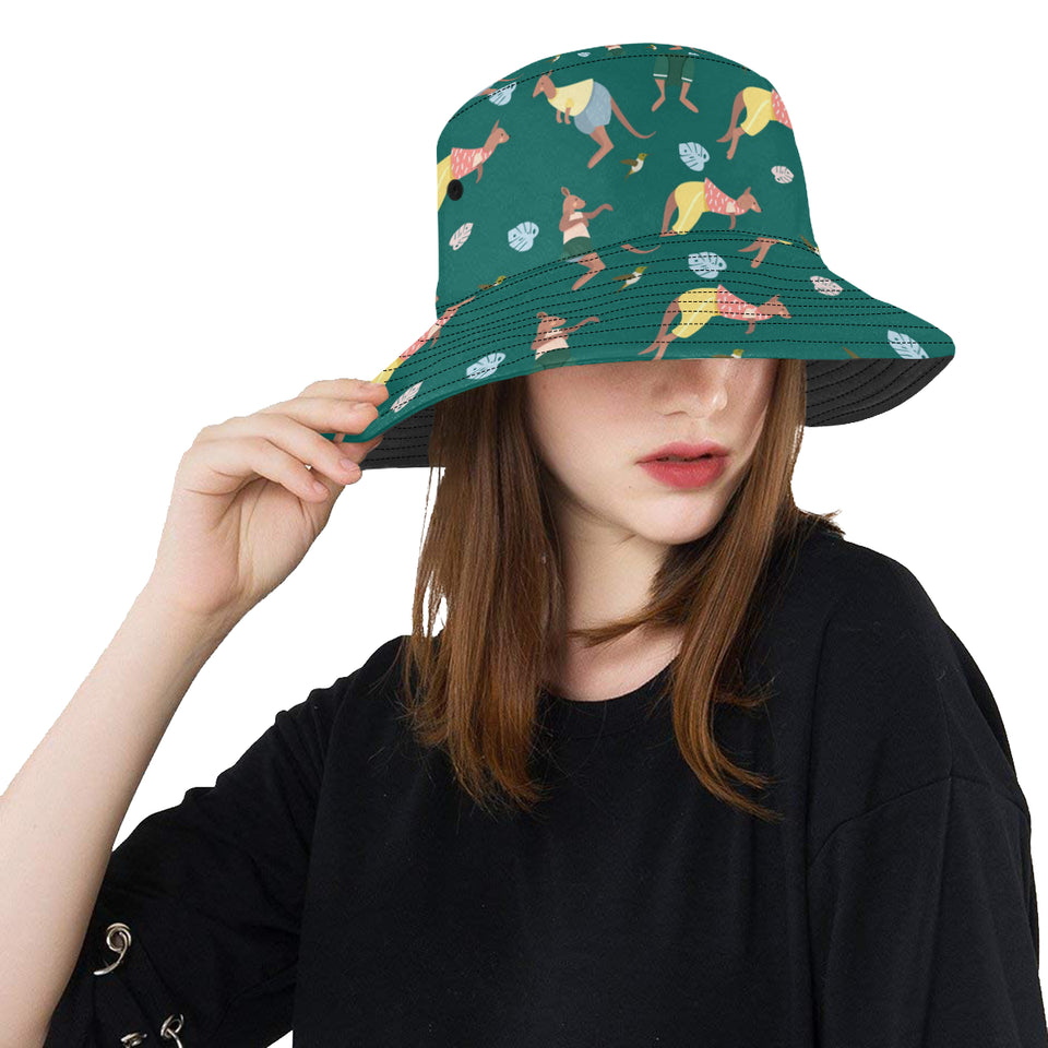 Kangaroo leaves pattern Unisex Bucket Hat