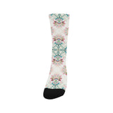 Square floral indian flower pattern Crew Socks
