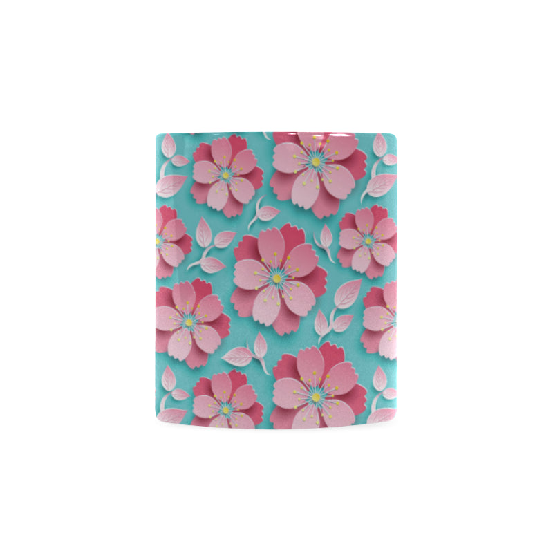 3D sakura cherry blossom pattern Classical White Mug (Fulfilled In US)