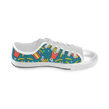 French fries red paper box pattern Men's Low Top Shoes White