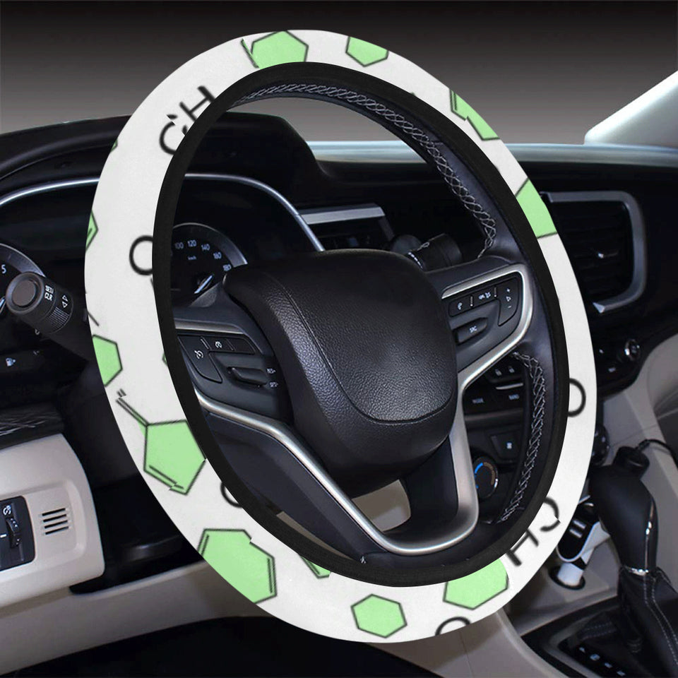 Chemistry Periodic Table Pattern Print Design 03 Car Steering Wheel Cover