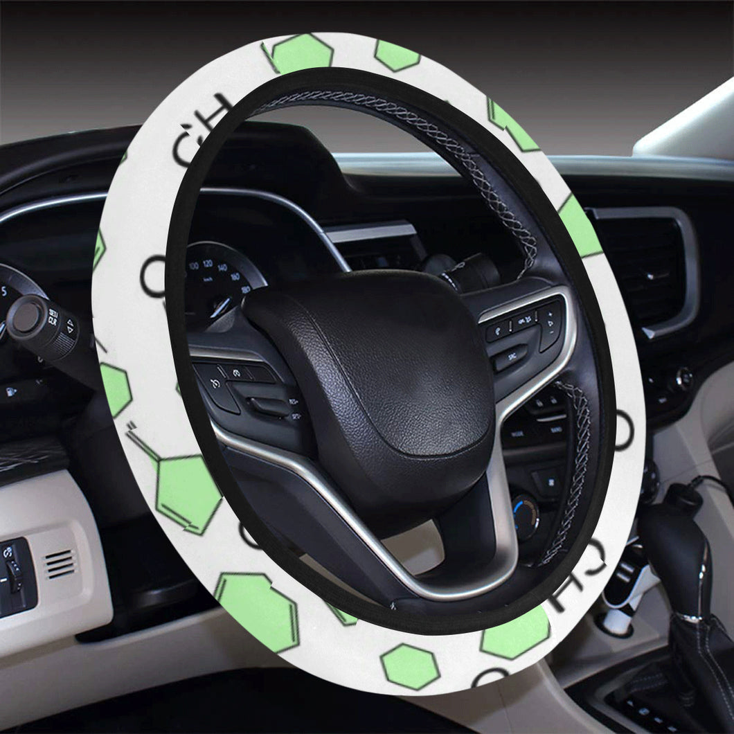 Chemistry Periodic Table Pattern Print Design 03 Car Steering Wheel Cover