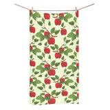 Red apples leaves pattern Bath Towel