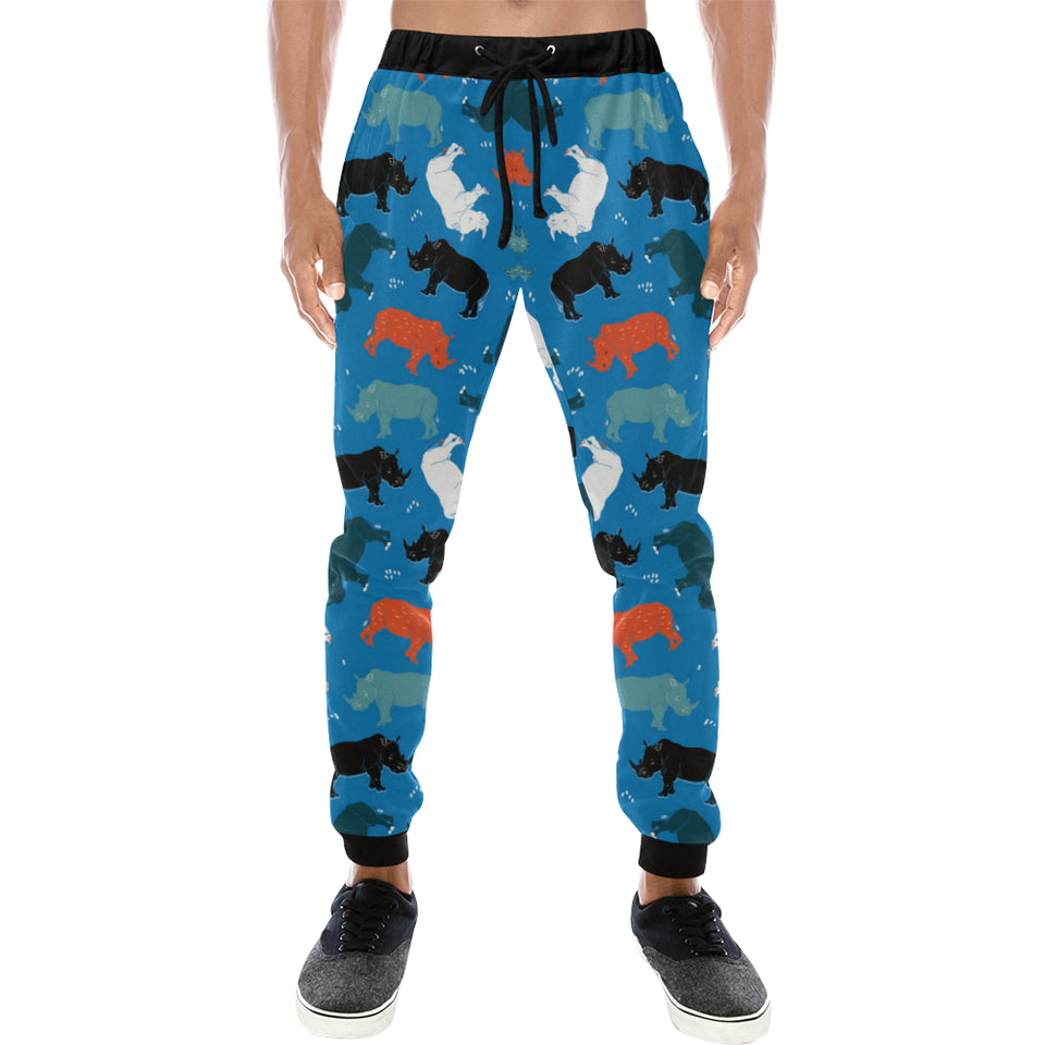 Colorful rhino pattern Unisex Casual Sweatpants