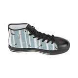 Crows christmas hat scarf Women's High Top Canvas Shoes Black