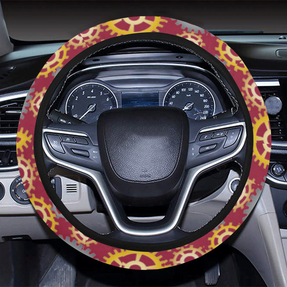 Gear Pattern Print Design 04 Car Steering Wheel Cover